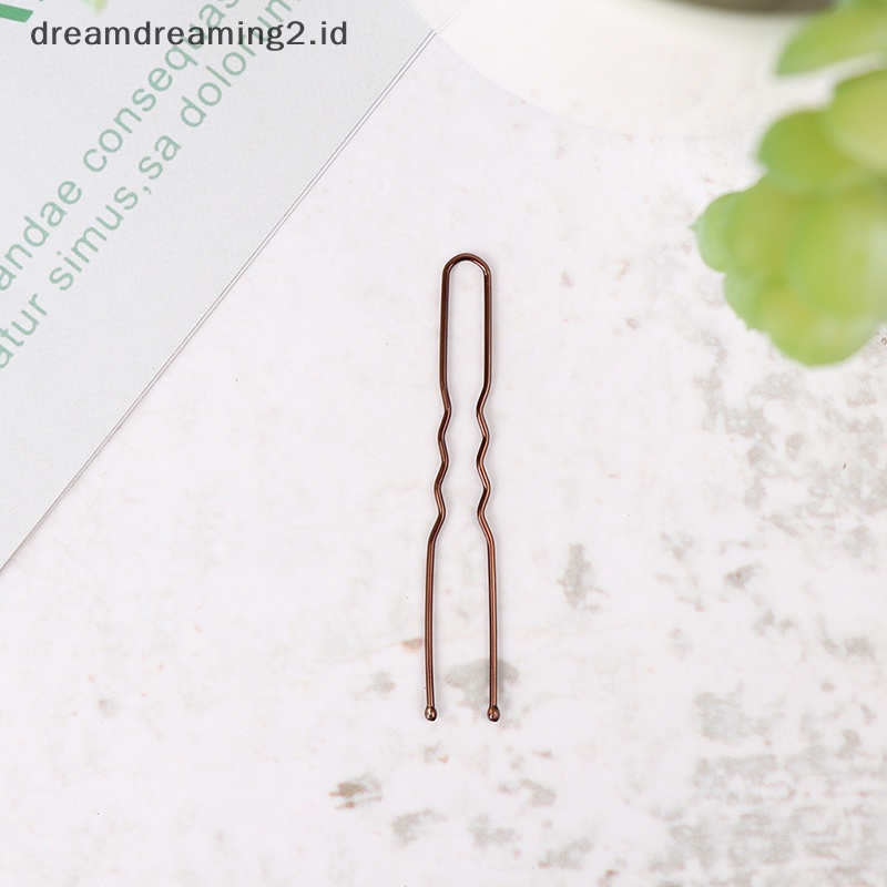 (drea) 50pcs /set Rambut Gelombang Berbentuk U Bobby Pin Barrette Salon Grip Clip Jepit Rambut //