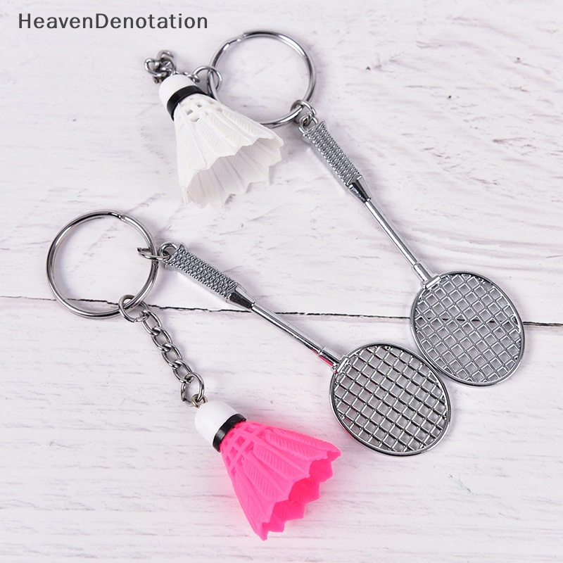 [HeavenDenotation] Raket Badminton mini Bola Olahraga keyring Gantungan Kunci holder Tas Liontin charm HDV