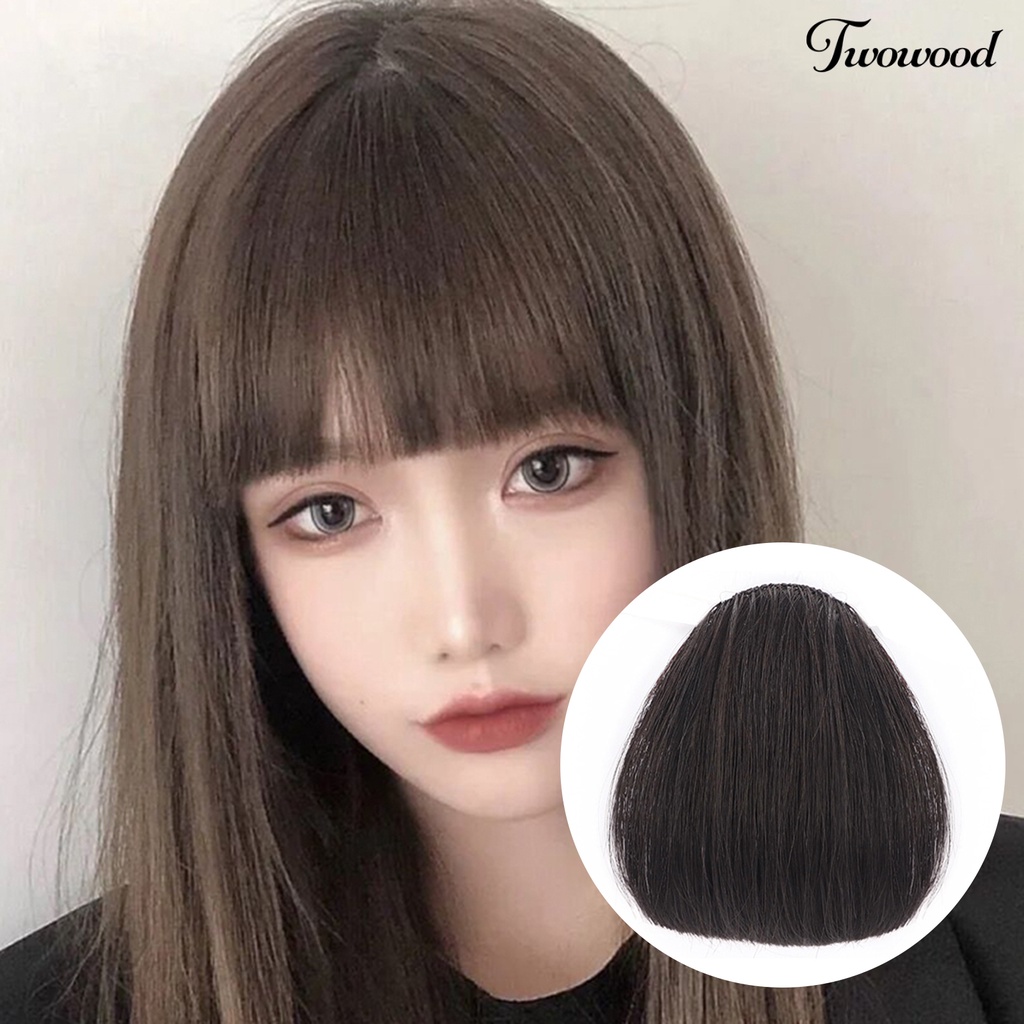 Twowood Wig Breathable Halus Serat Suhu Tinggi Tumpul Depan Fringe Wig Untuk Anak Perempuan