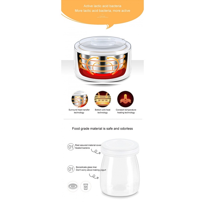 12 Automatic Electric Yogurt Maker Machine with 7 Cups - 1.5L Capacity