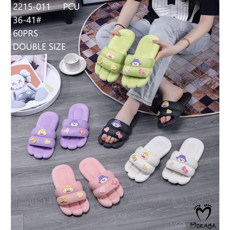 Sandal Slop Jelly Wanita Korea Motif Kaki Super Cutie Lucu Empuk Kekinian Import Mokaya / Size 36-41 (2215-011)