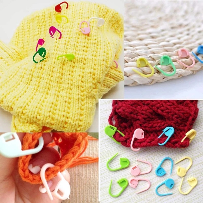 50pcs Klip Crochet Kecil Plastik Warna Campur Locking Stitch Marker Alat Rajut Sweater Jarum Pin Kait DIY Alat Jahit