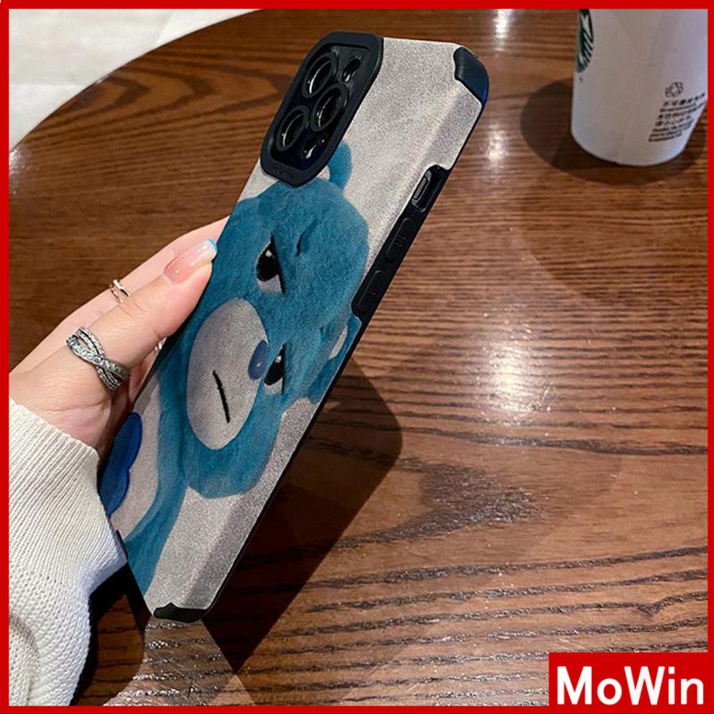 Case iPhone 14 Pro Max iPhone Case Pupil Patch Suede Tahan Guncangan Penutup Kamera Perlindungan Lucu Beruang Biru Kompatibel dengan iPhone 13 Pro max 12 Pro Max 11 xr xs max 7Plus 8Plus