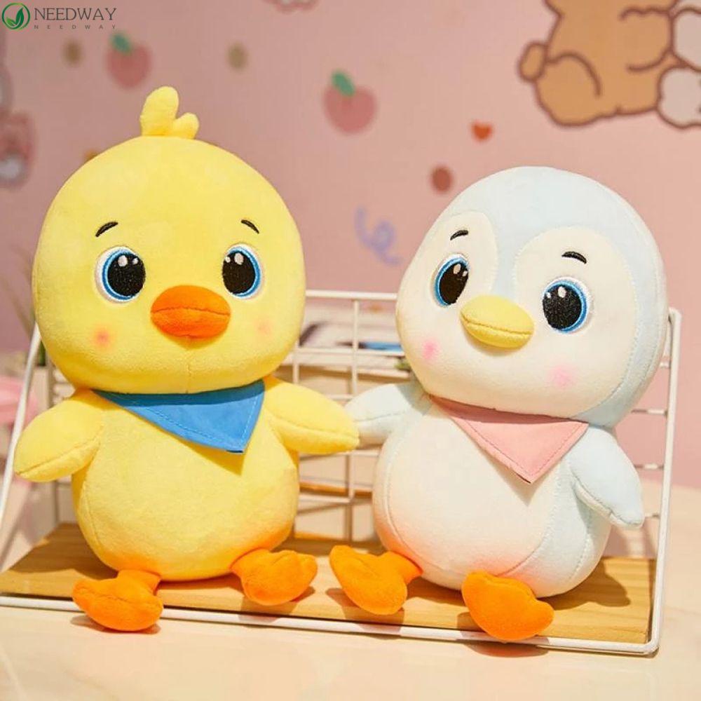 Needway Dinosaurus Mainan Mewah Dinosaurus Pinguin Kartun Ulang Tahun Menemani Mainan Lembut Mainan Dekorasi Kamar Anak Hadiah Hewan Lucu Boneka Ayam Kuning Kecil