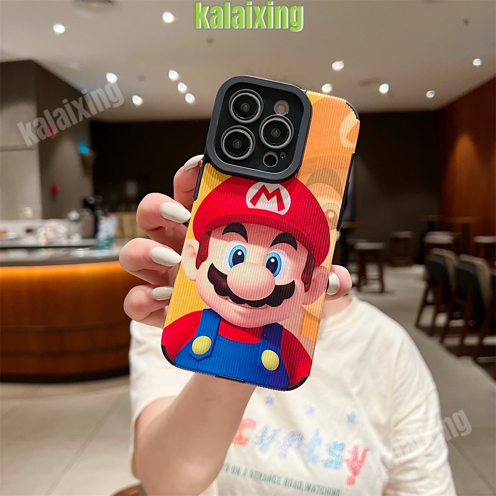 IPHONE Casing Kulit Super Mario Untuk Iphone11 12 13 14 Pro Max14 Plus Xs Max X XR 7 8 Plus Sarung Belakang Lembut