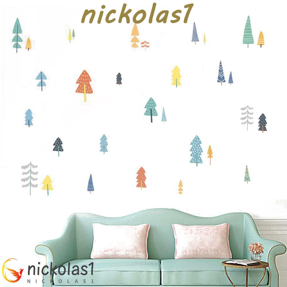 Nickolas1 Stiker Dinding Gaya Nordic Tree Woodland Dekorasi Kamar Bayi