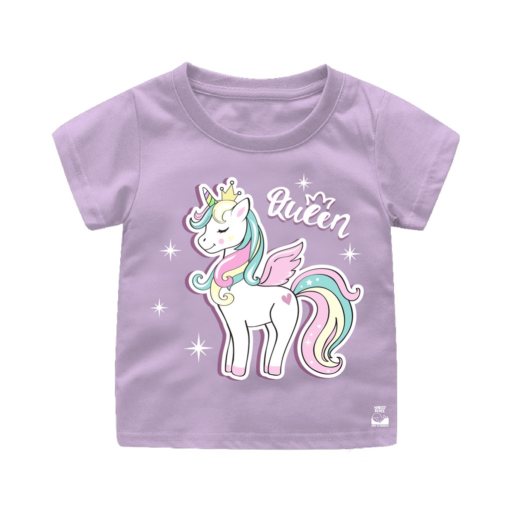 Baju Anak Peremuan Kaos Anak Perempuan Queen Unicorn Usia 6 Bulan Sampai 8 Tahun Bahan Katun Combed 30s