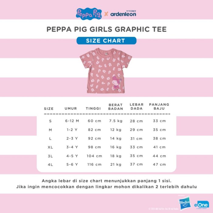 ARDENLEON Peppa Pig Girl Graphic Tee | Kaos Anak