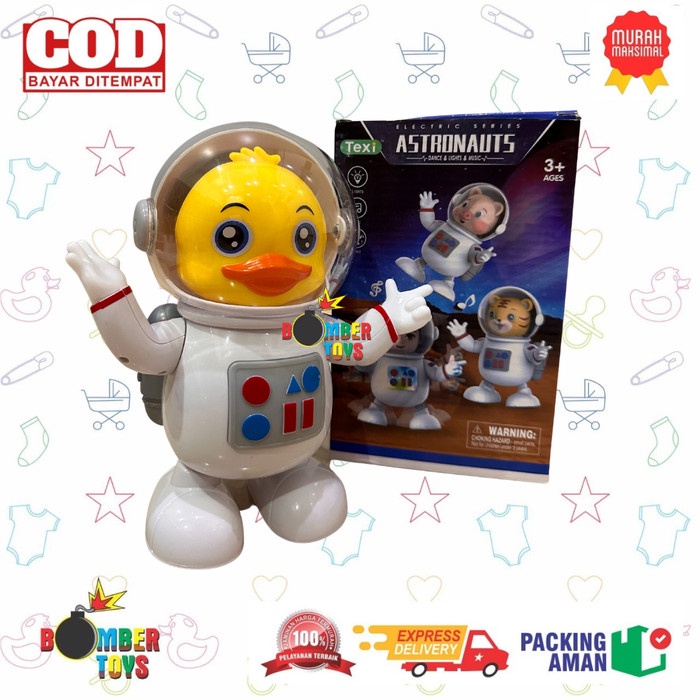 MAINAN ANAK BEBEK ROBOT ASTRONOT DANCE 3D MUSIK LAMPU LUCU