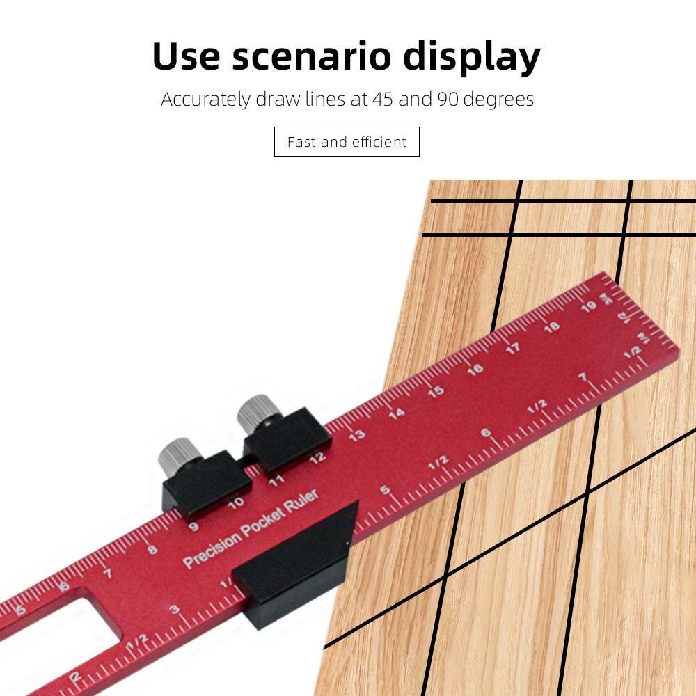 Top Scribing Ruler, Penggaris Posisi Paduan Aluminium, Kualitas Tinggi Sliding Adjustable Measure Tools Untuk Insinyur