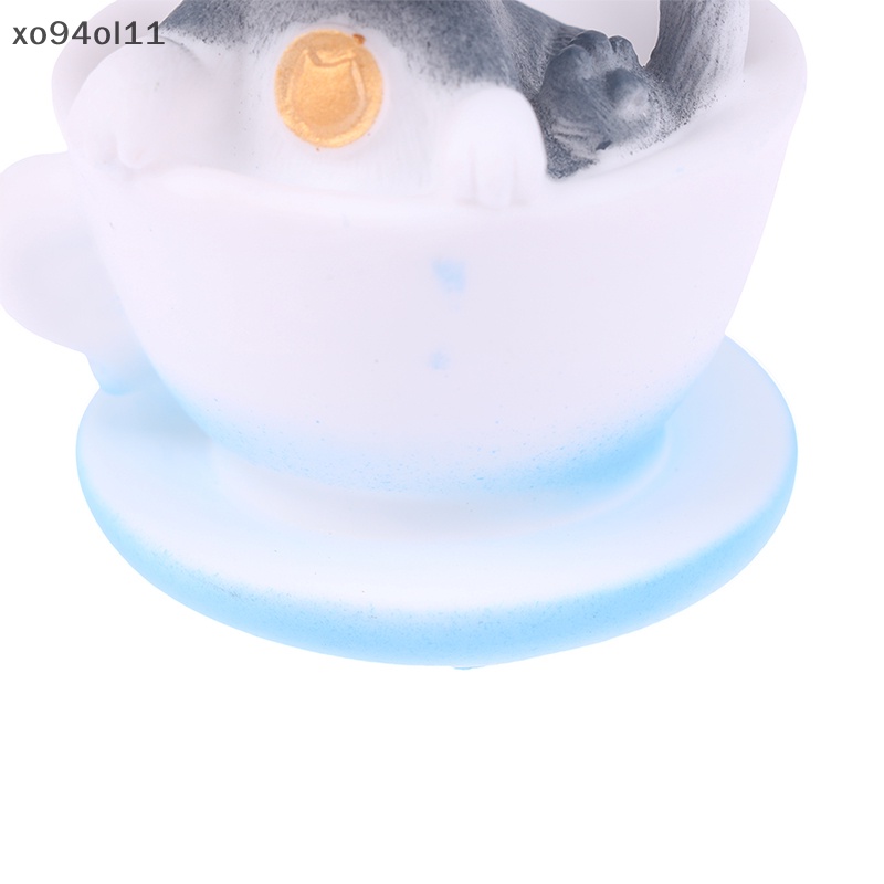 Xo Cangkir Teh Kucing Goyang Kepala Cuphead Figure Lucu Pet Tea Cup Model Mainan Kucing Ornamen OL