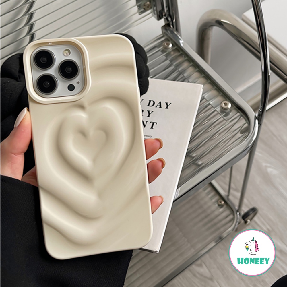 IPHONE Ins Hijau Retro Lipatan Cinta Hati Lembut Slicone Phone Case Untuk Iphone12 11 13 14 Pro Max Mewah Shockproof Back Cover Bumper