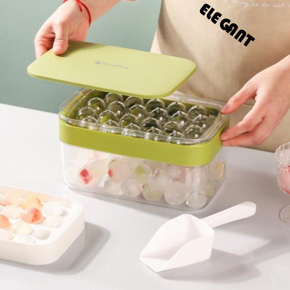 [Elegan] Ice Cube Tray Anggur Reusable Kapasitas Tinggi Dengan Tutup Rumah Tangga Pembuat Es Kotak Penyimpanan Es