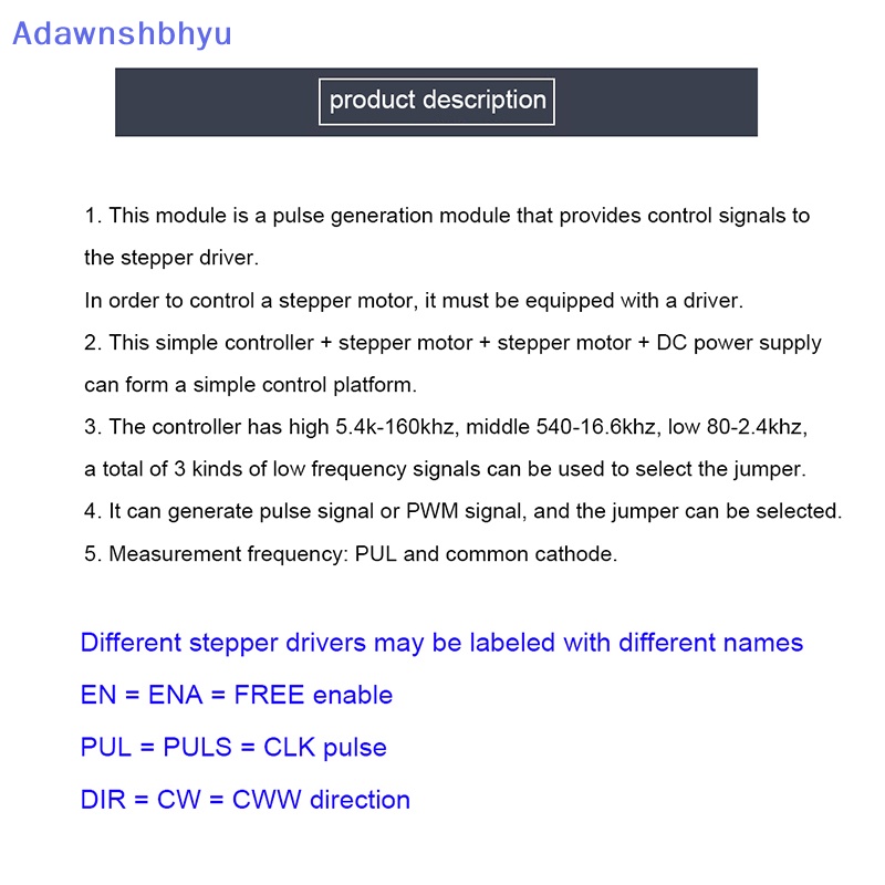 Adhyu DC Stepper Motor Driver Controller Pengatur Kecepatan PWM Pulse Signal Generator Module 12V-24V ID