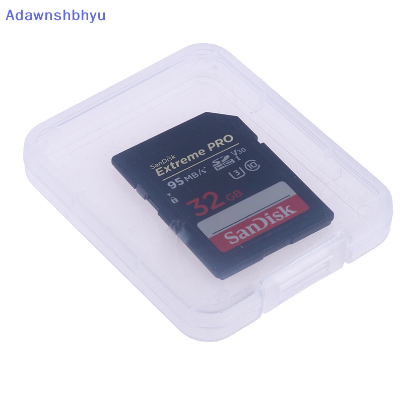 Adhyu 10Pcs Transparan SD TF CF Memory Card Storage Box Holder Kotak Pelindung Case ID