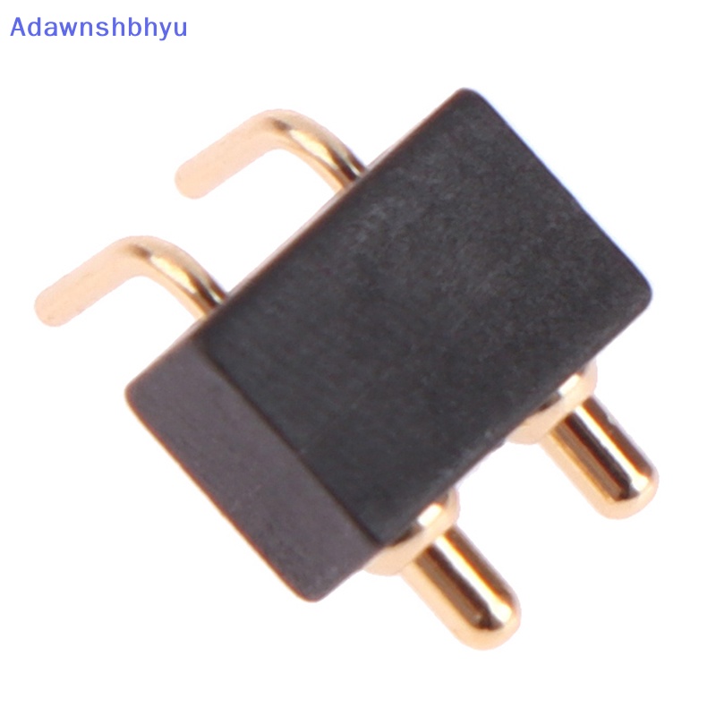 Adhyu 5Pcs Spring Loaded Konektor Pogo Pin 2tiang 2.5 Grid Male Sudut Kanan Target Kontak Wajah Cekung Melalui Lubang Pogopin Probe PCB ID