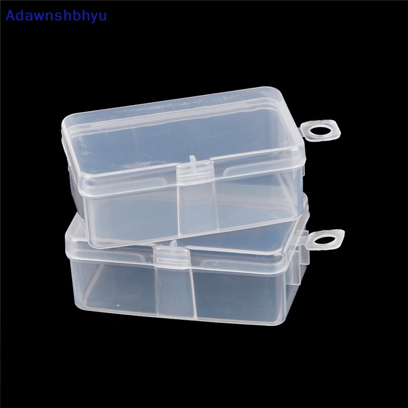 Adhyu 2pcs Persegi Panjang Kotak Penyimpanan Plastik Transparan Small Parts Box ID