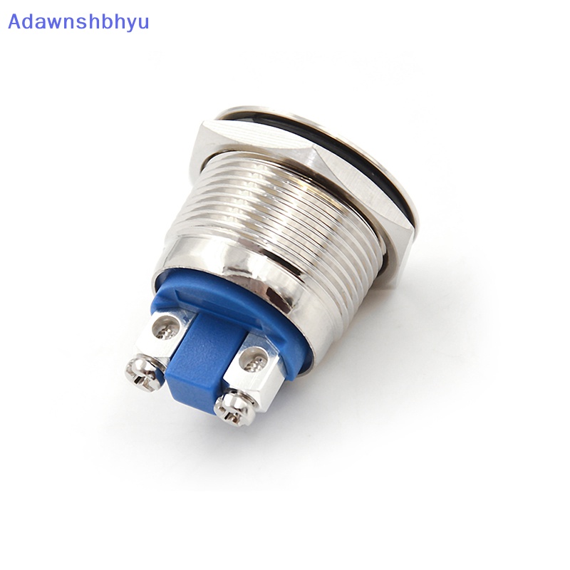 Adhyu 1PC 19mm Tahan Air Perak momentary metal push button switch flat top switch ID