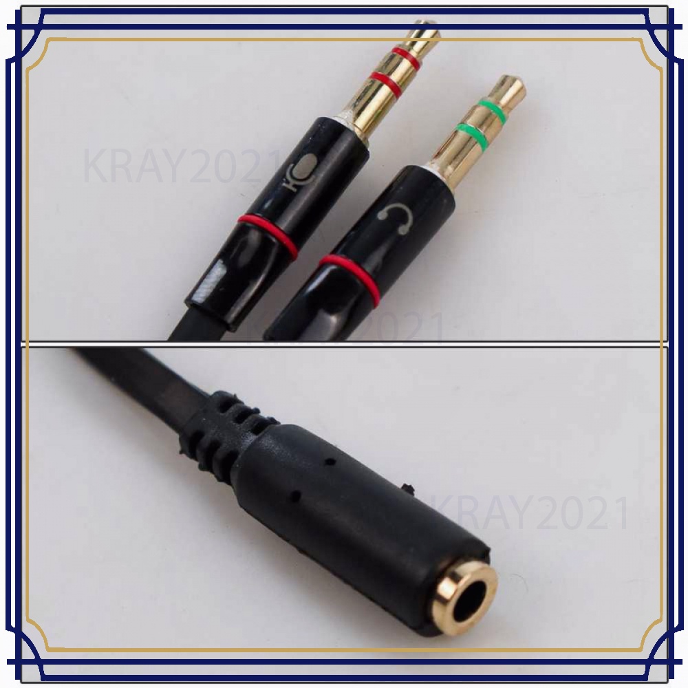 Splitter Audio Jack Female ke Dual 3.5mm Male (Mic+Hear) -CB768