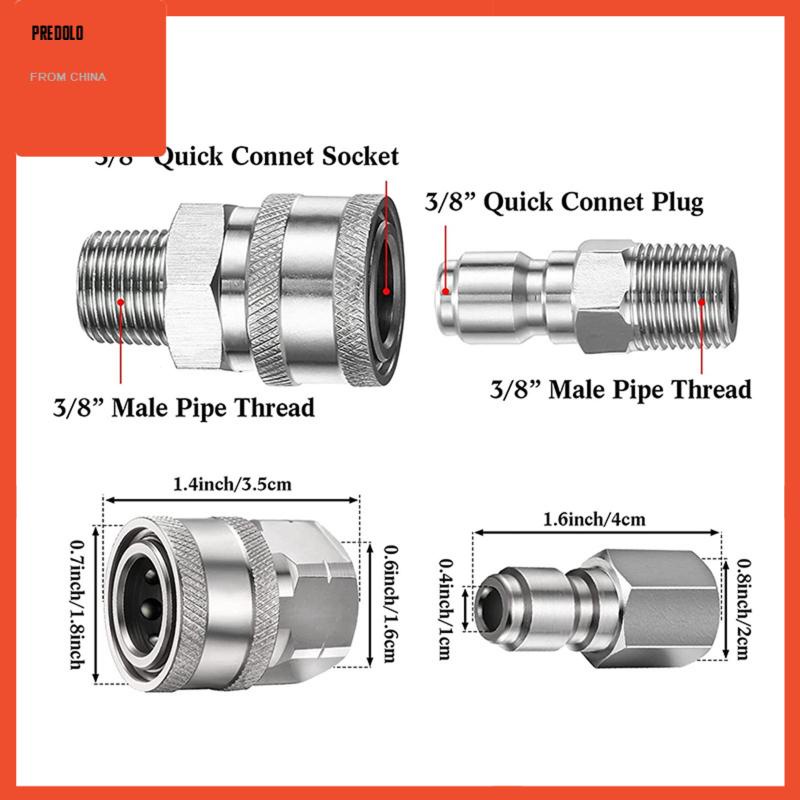 [Predolo] Set Adaptor Mesin Cuci Bertekanan Isi 4pcs Untuk Bagian Selang Mesin Cuci Taman