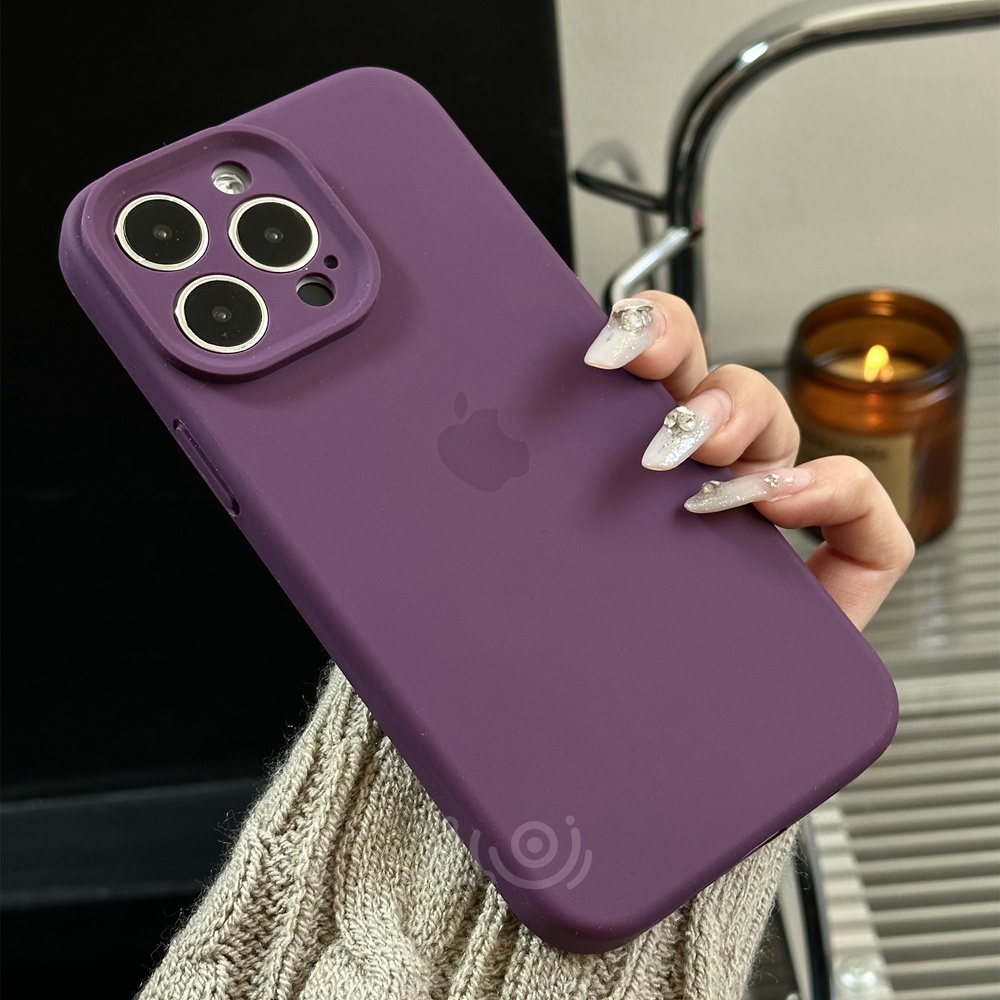 IPHONE Pelindung Kamera Case Ponsel Silikon Cair Untuk Iphone11 12 13 14 Pro Max Casing Iphone14 Plus Full Cover Shockproof Soft Case