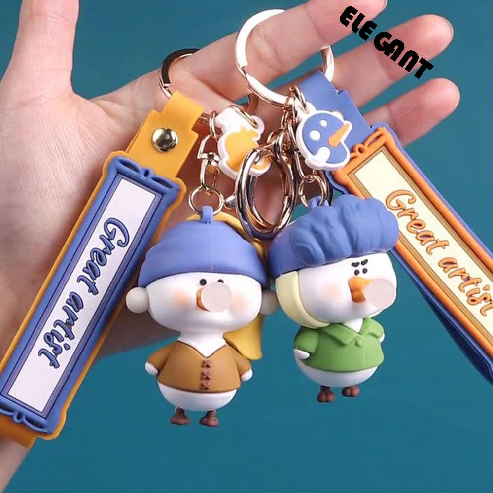 [Elegan] Gantungan Kunci Wanita Lucu Dekorasi Hadiah Resin Artis Bebek Tiup Gelembung Duck Key Holder