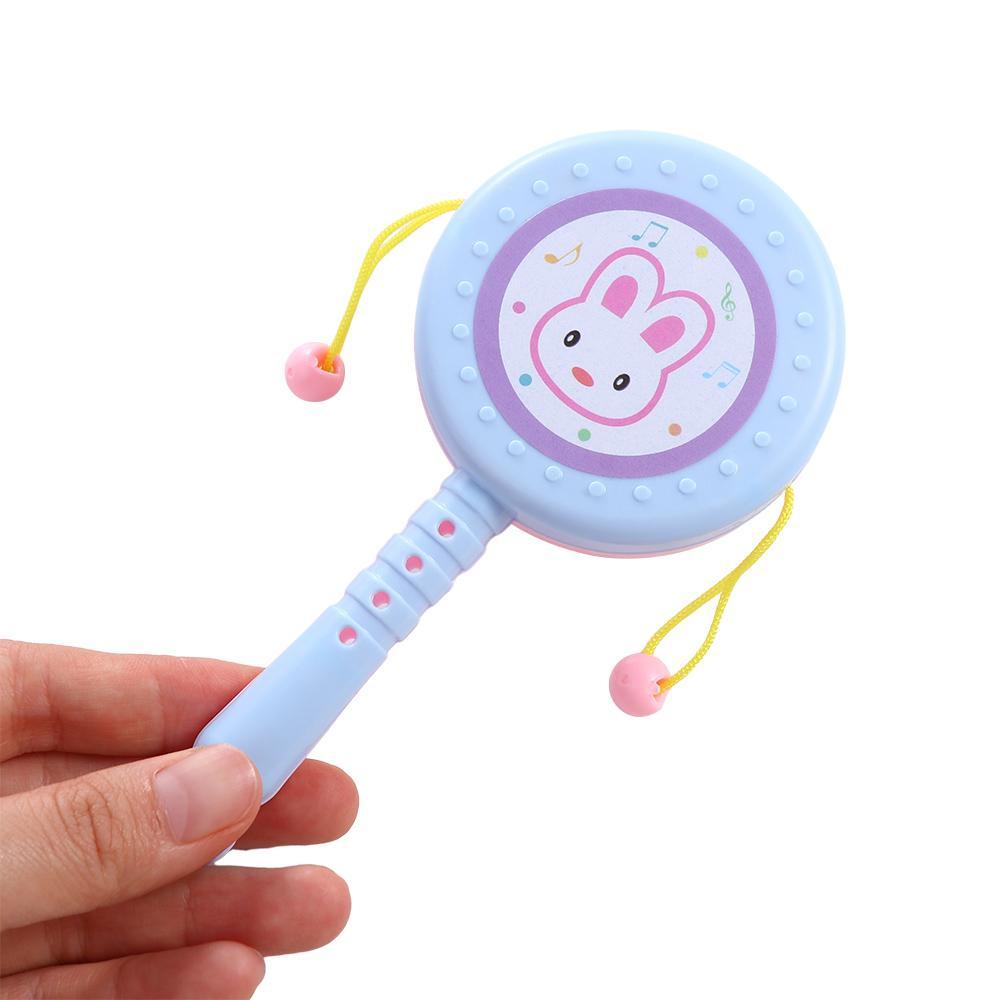 REBUY Rebuy Kartun Rattle Bayi Mainan Hadiah Ulang Tahun Musik Edukasi Dini Perkusi Alat Musik Anak Mainan Musik Hadiah Hari Anak Perlengkapan Pesta Anak Rattle Drum Musical