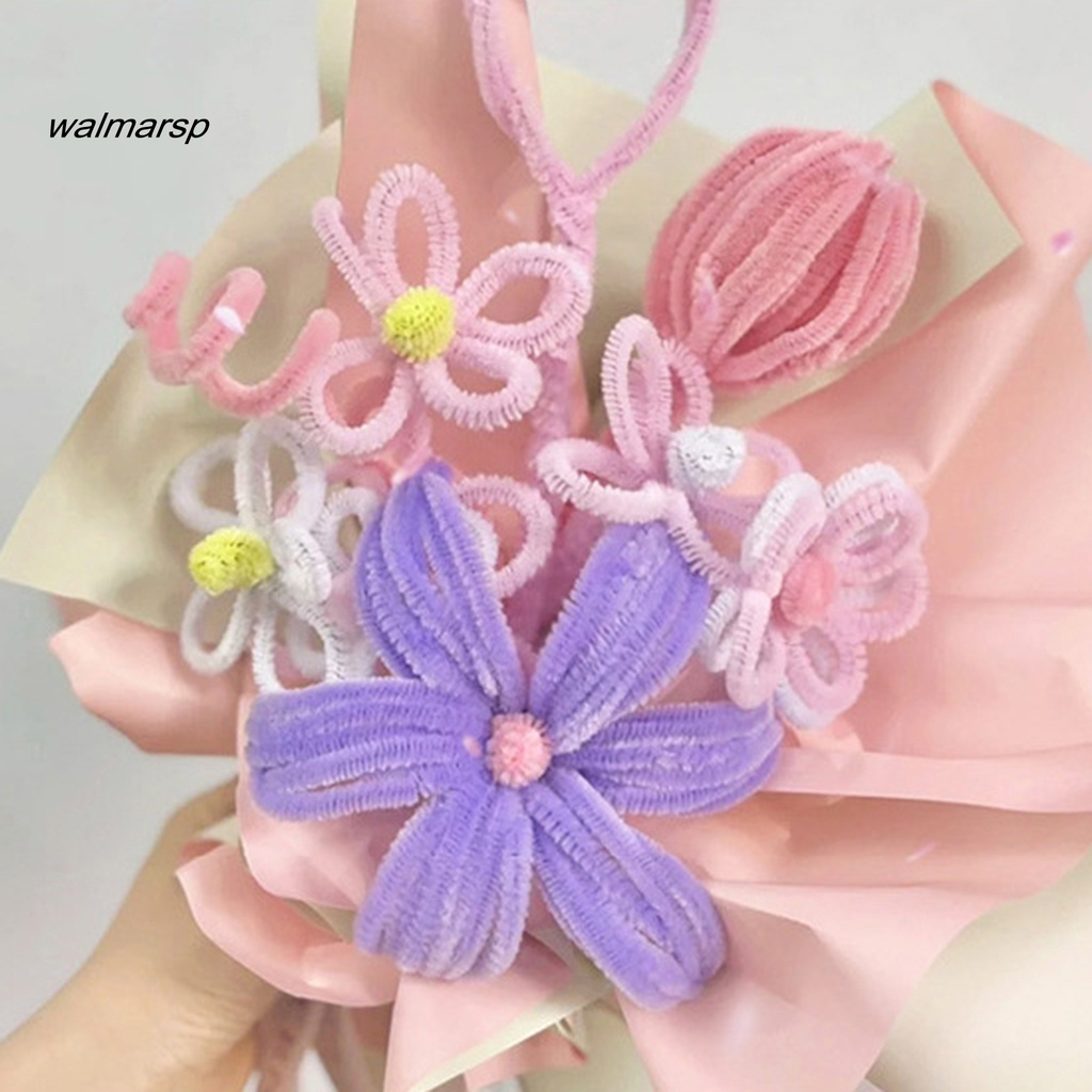 Walmarsp 1set Mainan Bunga Twist Tidak Cedera Tangan Fadeless Tidak Menyusut DIY Buket Gunting Lem Twist Bouquet Mainan Pasokan Sekolah