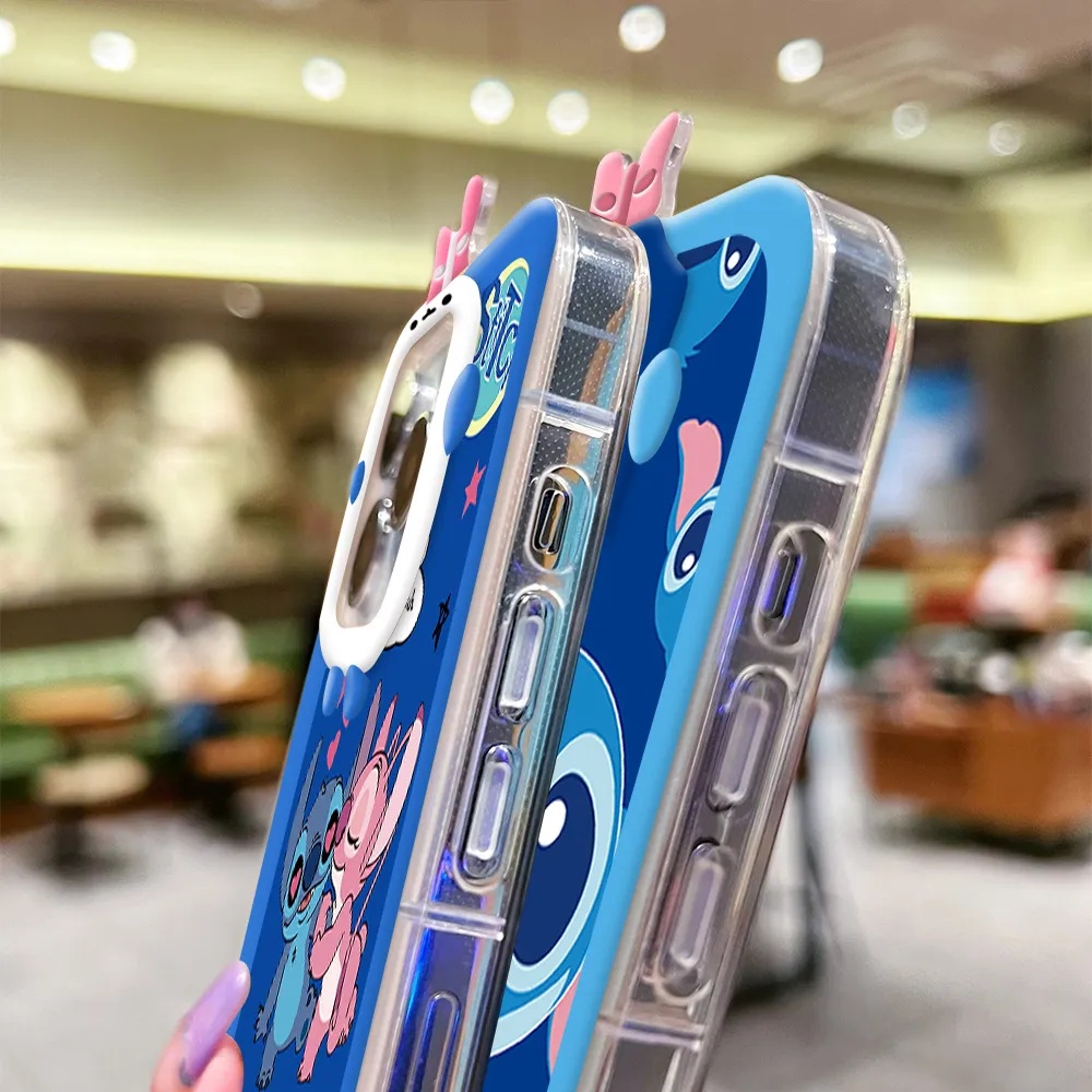 Oppo A16 A16K A17 A17K A57 2022 A78 A15 A54 A53 A12 A5S F11 A3S A31 A52 A92 A94 A93 A37 F9 A1K Reno 5a76 A96 A36 Kartun Cute Angel Dan Stitch Soft Silicone Case Cover