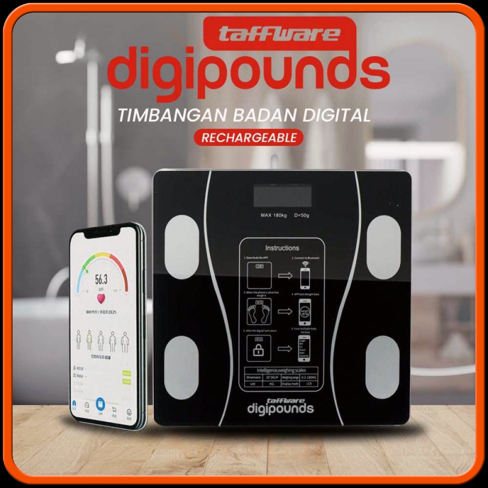 Taffware Digipounds Timbangan Electronic Scale 180 KG TB844