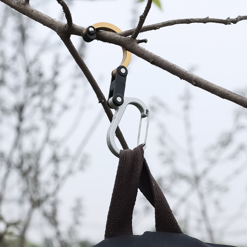 Pendaki Luar Ruangan Carabiner Bahan Aluminium Alloy/ Kait Hiking Gunung Bentuk D/ Sambungan Tali Tenda Tahan Lama Memperbaiki Gesper