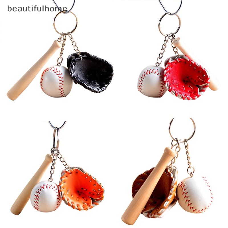 {beautifulhome} 1x Baseball Mini Tiga Potong Pesona Liontin Dompet Tas Gantungan Kunci Keyring Keyfob.