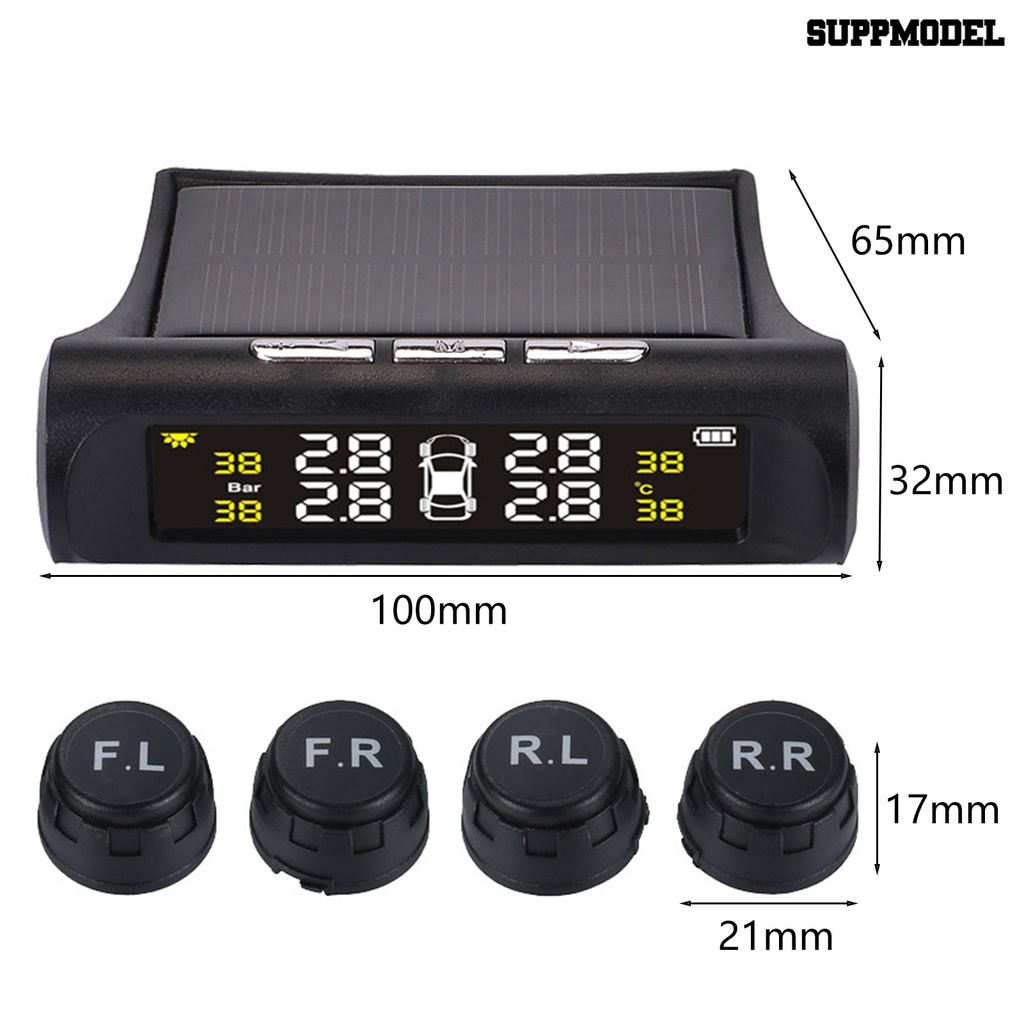[SM]1 Set Smart TPMS Dengan 4sensor Eksternal Wireless Solar Power USB Charge Peringatan Suhu Tampilan LED Tekanan Ban Mobil Sistem Monitor Alarm Perlengkapan Kendaraan