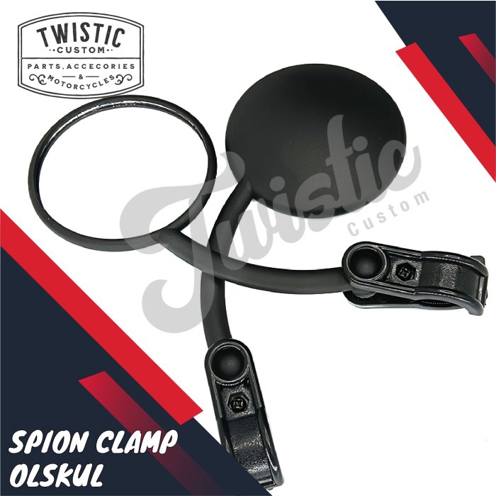 Spion Clamp Bulat Olskul Jadul Retro Klasik Sepeda Motor Universal