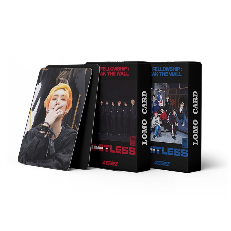 55pcs /box ATEEZ Photocard 2ND JAPAN Album LIMITLESS Album LOMO Card Kpop Postcards