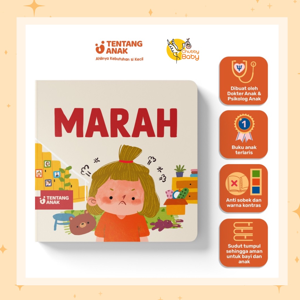 Tentang Anak - Board Book Marah | Buku Cerita Gambar