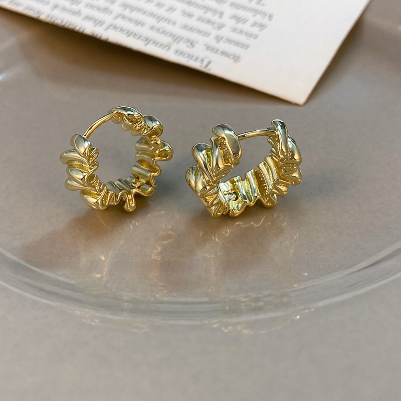 Anting Logam Tidak Teratur Mewah Niche Ear Studs Ear Buckle Perhiasan Aksesori Telinga