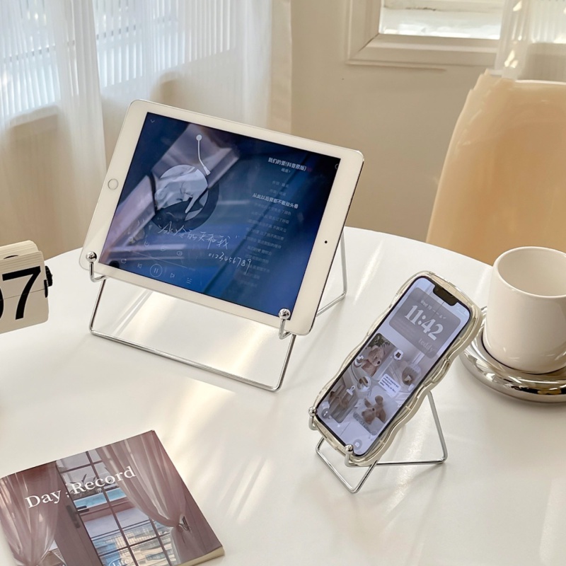 Ins Style Metal Phone Stand Dekorasi Desktop Tabletop Tablet Penyangga Besi