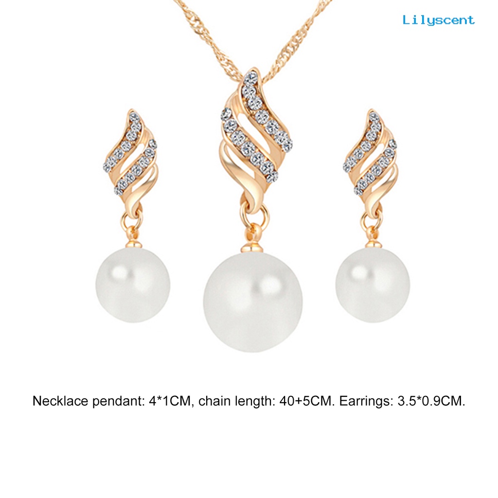 [LS]Earrings Set Anting Mutiara Imitasi Bahan Alloy Tahan Lama Kualitas Tinggi Elegan Warna Untuk Travel