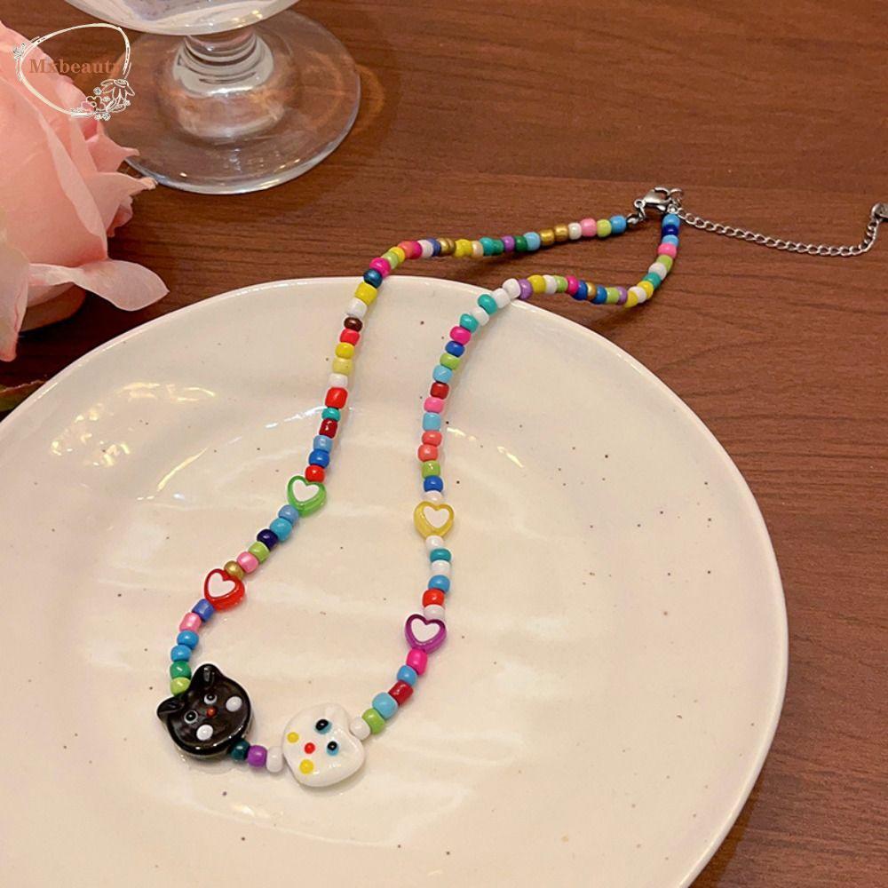 Mxbeauty Kalung Dopamin Childlike Fashion Jewelry Kitten Bracelet Heart Candy Color Animal Cat Bracelet Untuk Hadiah Ulang Tahun