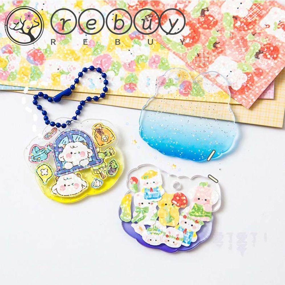 REBUY Rebuy Guka Cream Lem Stiker Perlengkapan Sekolah Diy Keyring Kartun Stiker Lengkap Kotak Penyimpanan Goo Disc Card Mainan Tangan Akun Bahan Aesthetic Scrapbooking