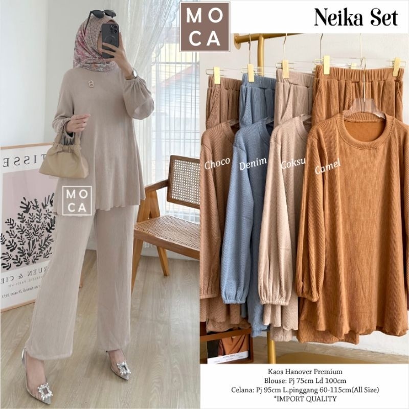 NEIKA SET Celana ORI MOCA | Ld100 Kaos Hanover Premium