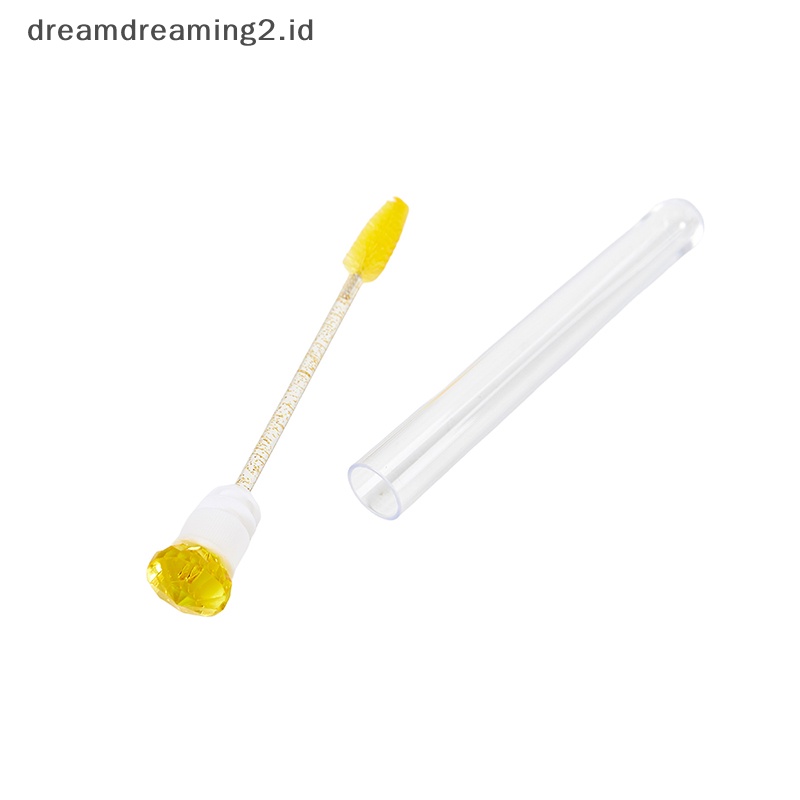 (drea) Sikat Bulu Mata Dengan Tabung Sikat Alis Diamond Reusable Replaceable Dust-proof/