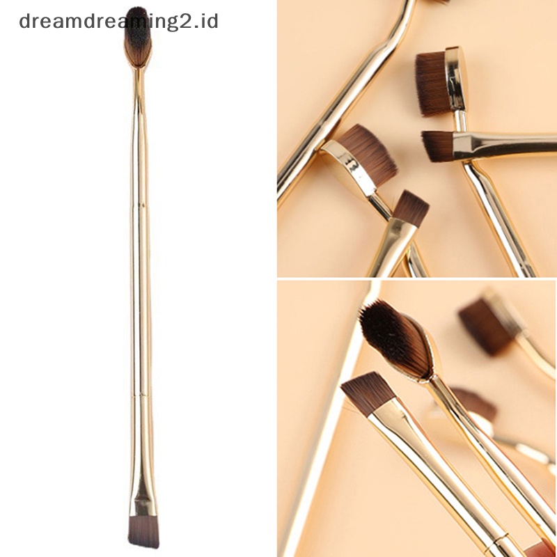 (drea) 1pc Kuas Makeup Kepala Ganda Cream Puff Toothbrush Brush &amp; Brush Alis //