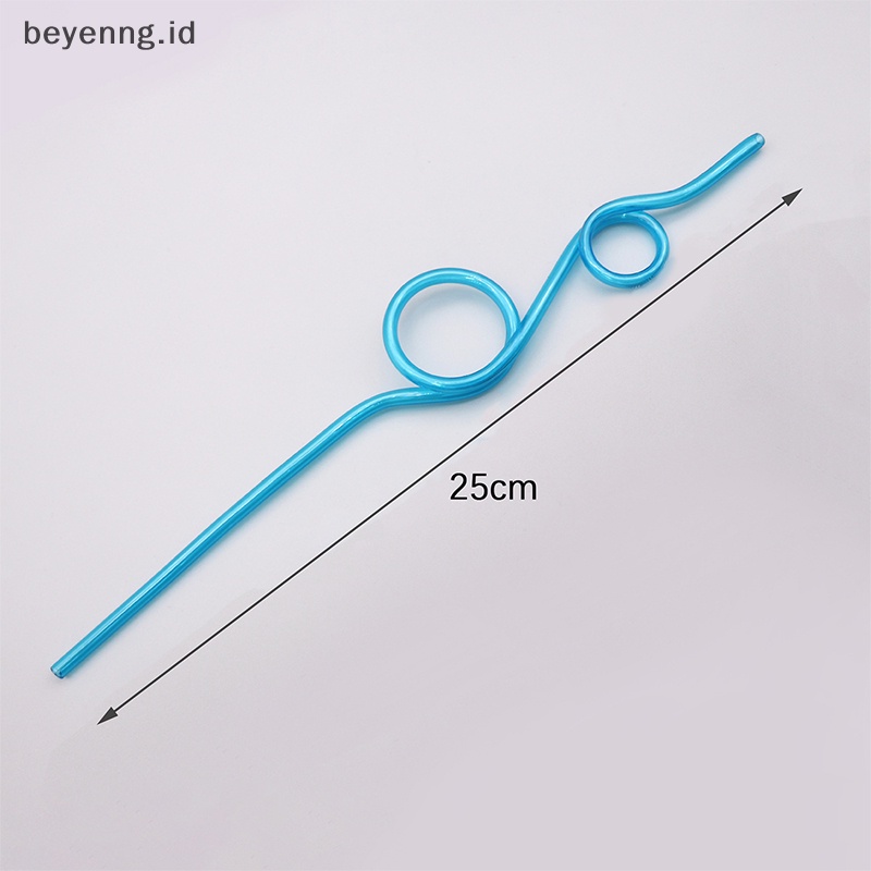 Beyen 10pcs Sedotan Lengkung Warna-Warni Sedotan Berbentuk Hewan Peliharaan Crazy Curly Plastik Untuk Pesta Bar ID
