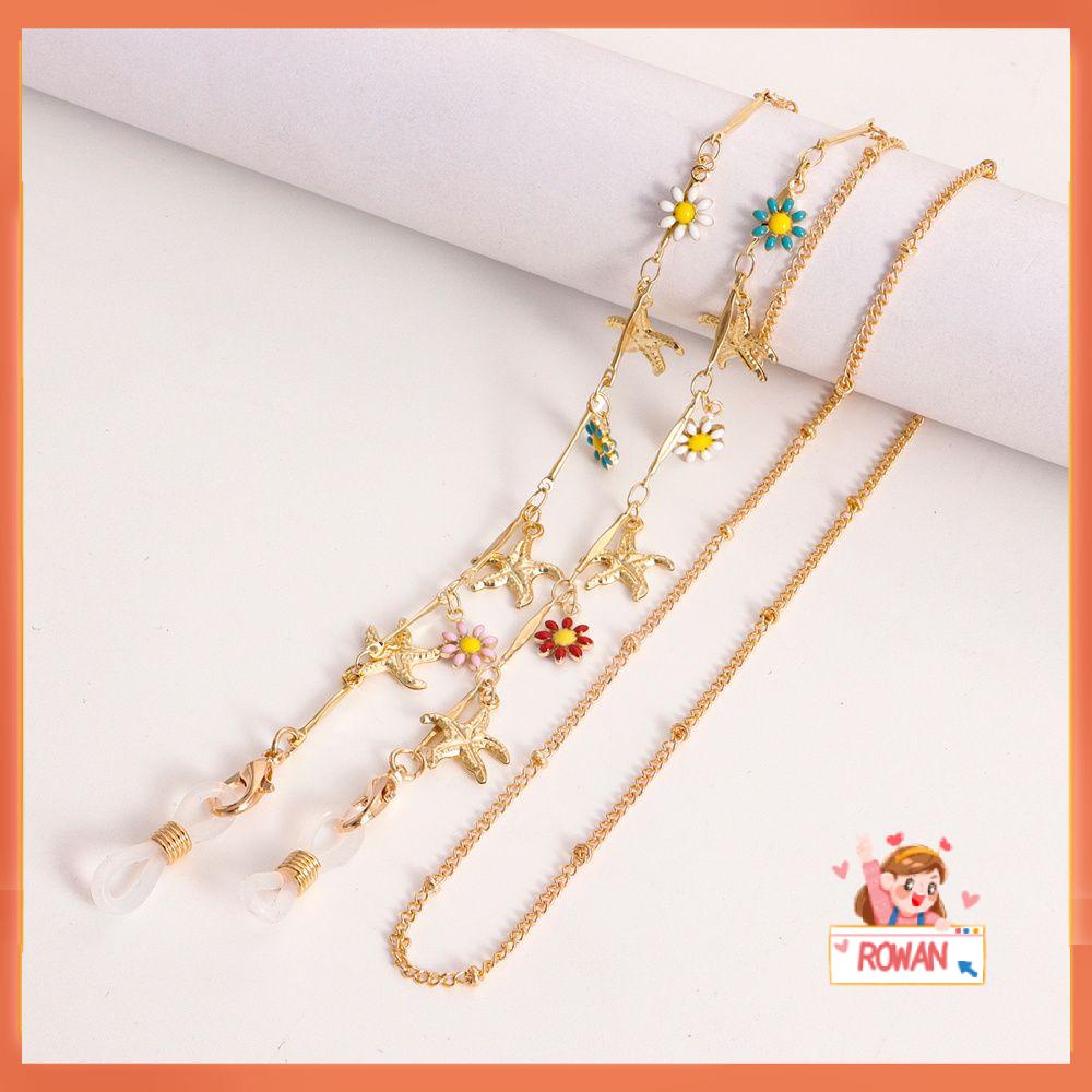 R-FLOWER Kacamata Baca Rantai Manik-Manik Kacamata Tali Anti Hilang Unisex Kacamata Lanyard