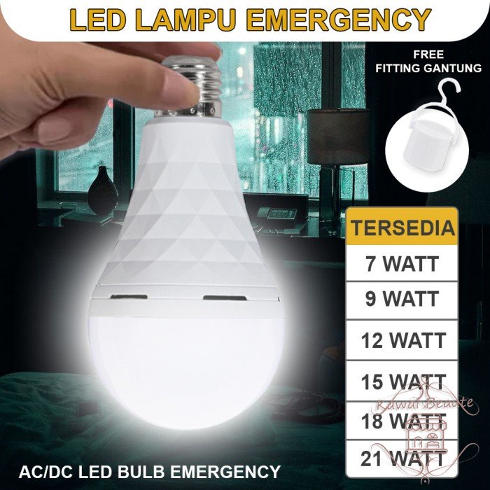 Meiko Lampu Emergency 7w 9w 12w 18watt Magic LED Bohlam Premium