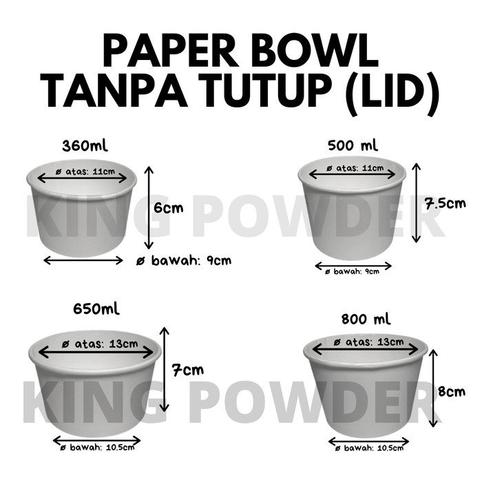 

2Xbtygneal Sakha Snack ) Khusus Ojol Paper Bowl 360Ml / 500 / 650 / 800 / Rice Bowl Tanpa Lid