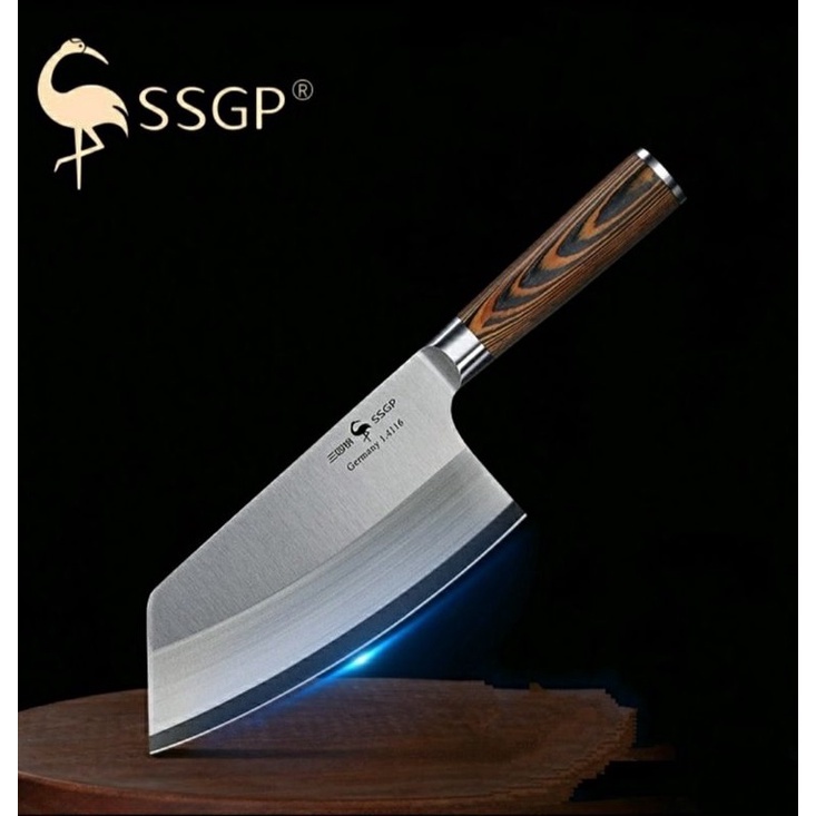 AKN88 - SSGP Stainless Steel Kitchen Slicing Chopping Knife - Pisau Dapur