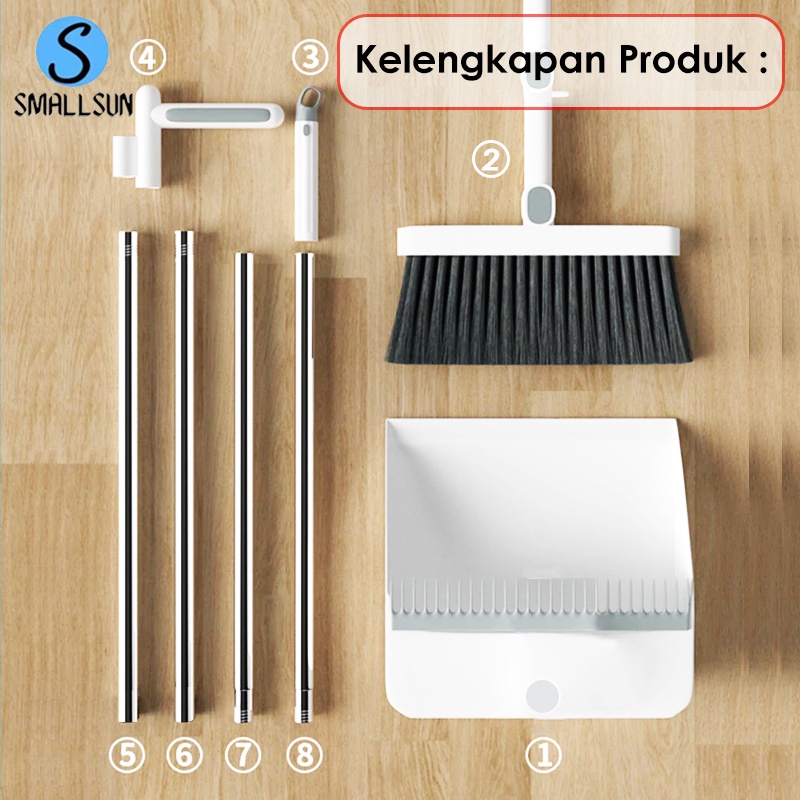 (SS )Sapu Pengki Lipat 1 Set Alat Pembersih Lantai Broom Set 2in1